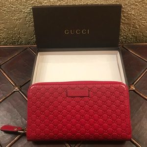 Gucci Micro GG Guccissima Zip Around Wallet